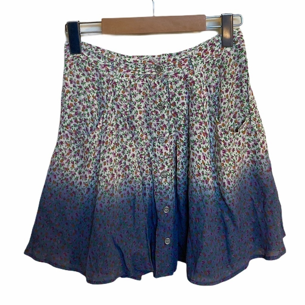 TOPSHOP floral two toned skirt